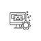 Computer gear danger security icon. Element of cyber security icon