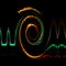 Computer-generated abstract vortex twirl wave lights pattern for illustration in the black background