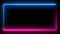 Computer generated color animation. 3D rendering neon box of blue and pink colors on a black background