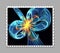 Computer generated fractal artwork stamp template