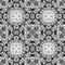 Computer graphics, pattern - kaleidoscope, seamless surreal magic texture in shades of gray. The tile is square