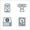 computer hardware line icons. linear set. quality vector line set such as hard drive device, power supply, webcam