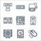 computer hardware line icons. linear set. quality vector line set such as mouse, hard drive device, cooler, uninterrupted power