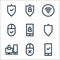 Computer hardware line icons. linear set. quality vector line set such as smartphone, mouse, unlocked, protect, lock, mouse,