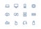 Computer icons set line style designed with grid and perfect pixel.