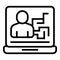 Computer identification icon outline vector. Access verification