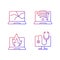 Computer issues gradient linear vector icons set