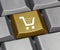 Computer key gold - shopping cart