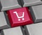 Computer key red - shopping cart