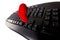 Computer keyboard and a heart isolated