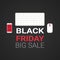 Computer Keyboard And Smartphone On Background With Black Friday Big Sale Text Message Holiday Discount Banner Concept