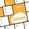 Computer keys spell out the word taboo