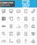 Computer line icons set, outline vector symbol collection, linear style pictogram pack.
