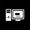 Computer Loading icon isolated on black background