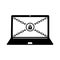 Computer, locked icon. Black vector graphics