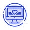 Computer, Love, Heart, Wedding Blue Dotted Line Line Icon