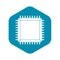 Computer microchip icon simple