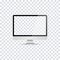 Computer momitor in realistic design. Vector isolated computer realistic mockup. Personal computer vector mockup. Empty screen