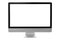 Computer monitor with black screen isolated on white background with clipping path