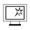 Computer monitor broken isolated icon