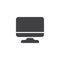 Computer monitor display vector icon