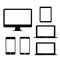 Computer monitor laptop tablet Mobile Phone Electronic gadgets Vector Icon