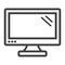 Computer monitor line icon, screen and device