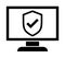 Computer monitor security shield tick icon