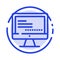 Computer, Monitor, Text, Education Blue Dotted Line Line Icon