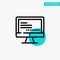 Computer, Monitor, Text, Education turquoise highlight circle point Vector icon