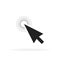 Computer mouse click cursor gray arrow icon. Vector illustration