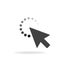 Computer mouse click cursor gray arrow icon. Vector illustration
