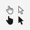 Computer mouse click cursor gray arrow icons set and loading icons. Cursor icon. Vector illustration.