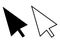 Computer mouse click pointer cursor arrow on white background. f