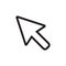 Computer mouse cursor line icon in flat style. Arrow cursor vector illustration on white isolated background