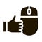 computer mouse and hand gesture good icon Vector Glyph Illustration