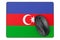 Computer mouse and mouse pad with Azerbaijani flag, 3D rendering