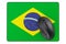Computer mouse and mouse pad with Brazilian flag, 3D rendering
