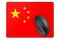 Computer mouse and mouse pad with Chinese flag, 3D rendering