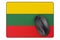 Computer mouse and mouse pad with Lithuanian flag, 3D rendering