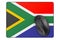 Computer mouse and mouse pad with South African flag, 3D rendering