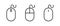 Computer mouse vector icons set. Click mouse pointer with cord