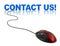Computer mouse and word contact us