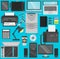 Computer office equipment vector