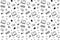 Computer part icons. pattern texture repeating seamless monochrome black and white.