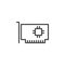 Computer parts, hardware line icon, outline vector sign