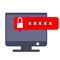 Computer password vector illustration security lock datum. Internet protection computer password technology privacy access key
