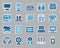 Computer patch sticker icons vector set