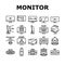 Computer Pc Monitor Collection Icons Set Vector