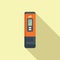 Computer ph meter icon flat vector. Soil measure